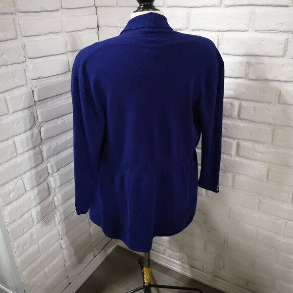 Premise Studio Ladies Size Large Purple 3/4 Sleeves Lightweight Open Cardigan - Picture 2 of 8